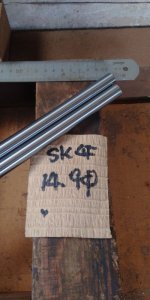 画像1: SK4Fドリルロッド　直径14.9mm×定尺2m＝1本、定尺2mを二等分切断 (1)